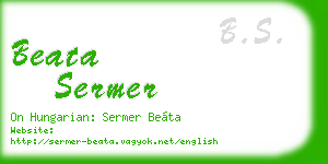 beata sermer business card