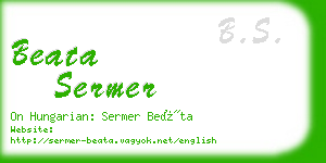 beata sermer business card